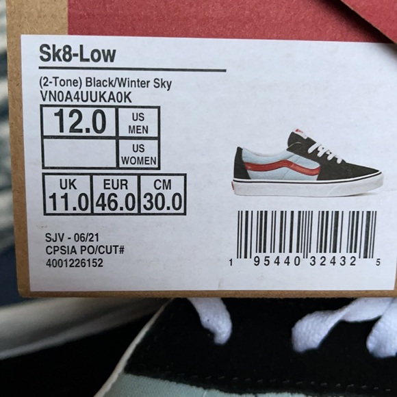 Vans Sk8-Low 2-Tone Black/Winter Sky MENS - Picture 16 of 16